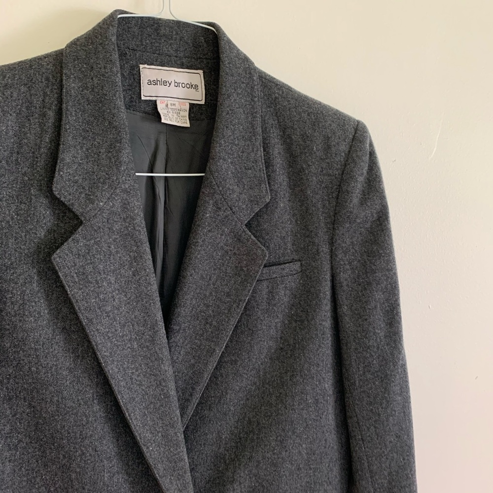 Vintage Gray Wool Suit Jacket Blazer - Picture 9 of 10
